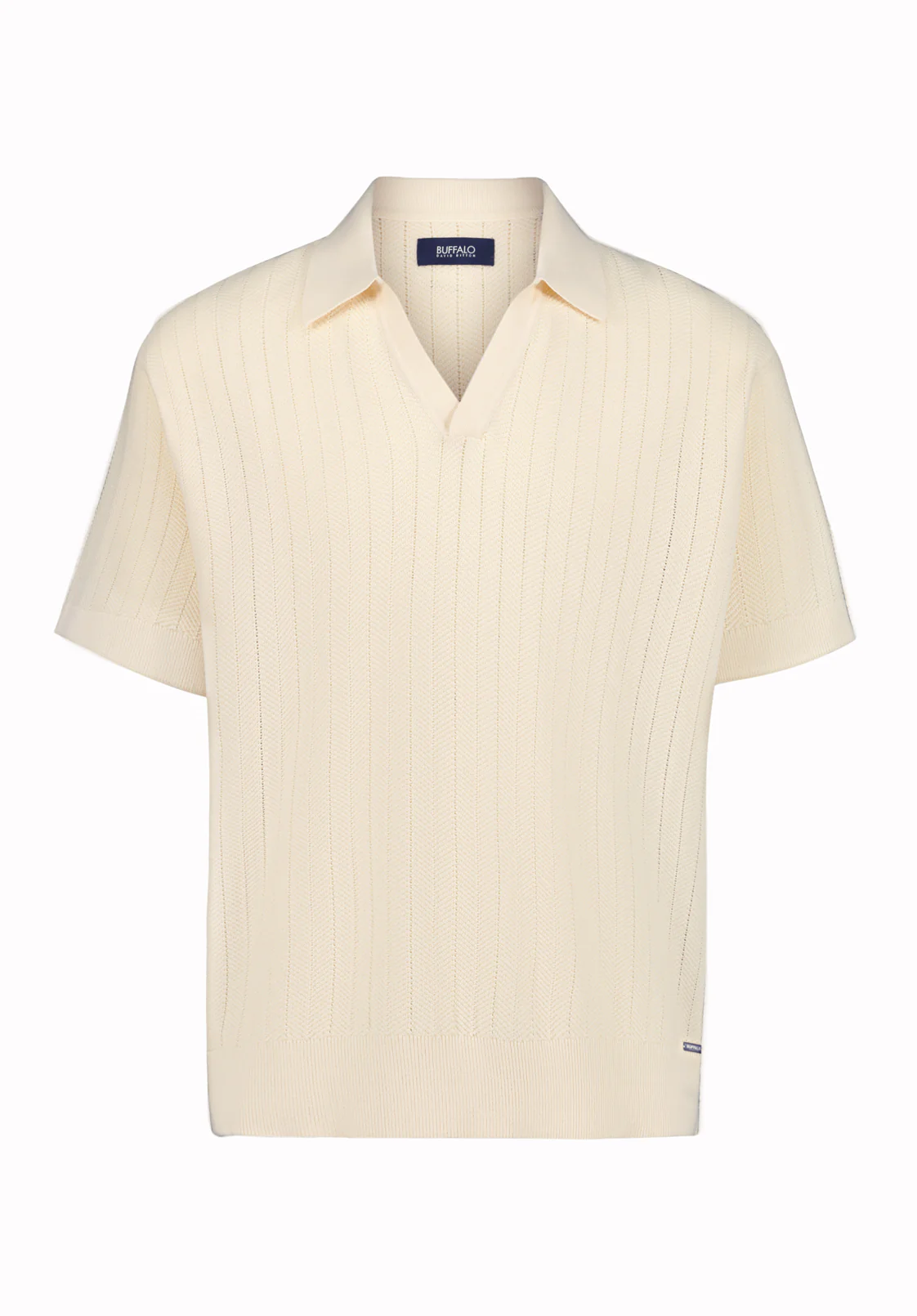 Wotex Men’s Short Sleeve Sweater Polo, Buttercream - BM24896 - Image 2